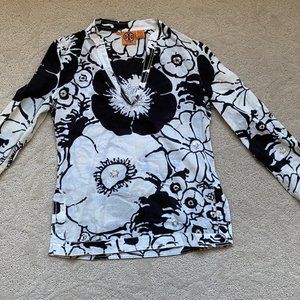 Tory Burch Black & White Sequin Tunic, Size 2